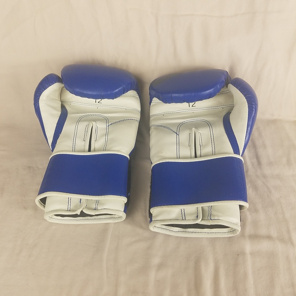 Everlast 12oz Boxing Gloves Blue White Synthetic Leather Training Sparring Gear